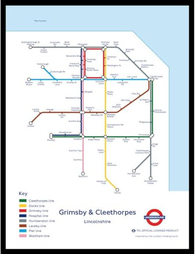 The Happy Puzzle Company - Grimsby and Cleethorpes Underground Jigsaw Map 400 Pieces - Jigsaw Puzzles for Adults 400. This is an official Transport For London licenced product.