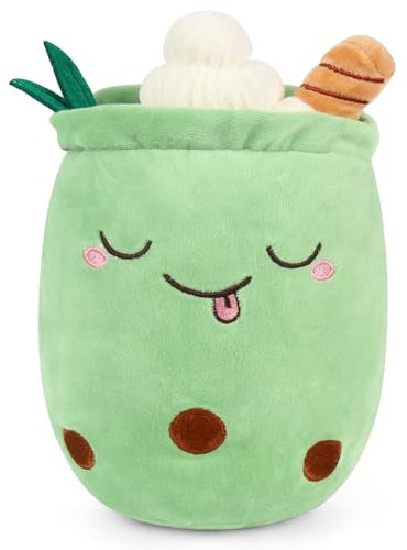 Foreverup Bubble Tea Plush Pillow, Plushie Plush Pillow Cute Cartoon Boba Milk Tea Soft Plush Doll, Boba Plush Soft Pillow Stuffed Toy, Bubble Milk Tea Cup Plushie, Birthday Gifts for Kids