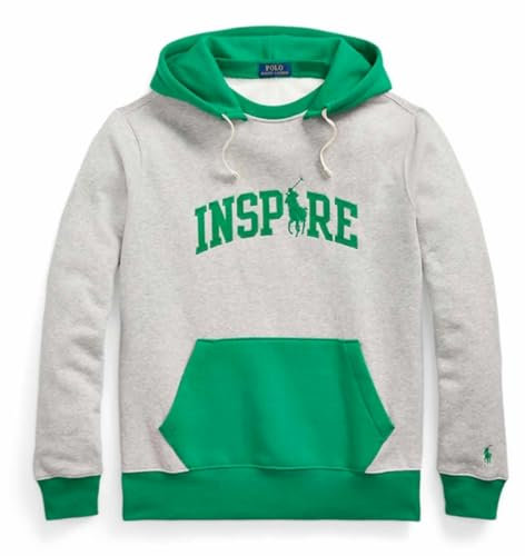 POLO RALPH LAUREN Fleece-Kapuzenpullover, Kapuzen-Sweatshirt, Pullover (grau-grün, Pong, XXL), Grau Grün Pong, XX-Large
