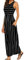 BDTECAOR Boho Kleid Damen Sommerkleid Schwarz Weiss Gestreift Ärmellose Strandkleid Lang Maxikleid Schwarz XL