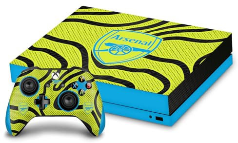 Head Case Designs Offizielle Arsenal FC Away 2023/24 Wappen-Set Vinyl Haut Gaming Aufkleber Abziehbild Abdeckung kompatibel mit Xbox One X Console and Controller Bundle