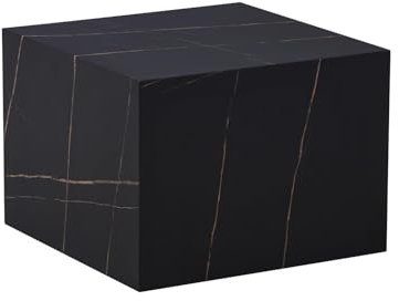 Qiyano Couchtisch Kini Schwarz - Wohnzimmer Marmor-Optik - Sofatisch - Beistelltisch