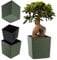 KADAX Jardinière Carrée, Grand Pot de Fleurs en Plastique pour Intérieur et Extérieur, Idéal pour la Décoration de Jardin, Terrasse et Balcon (19.5 cm, Vert)