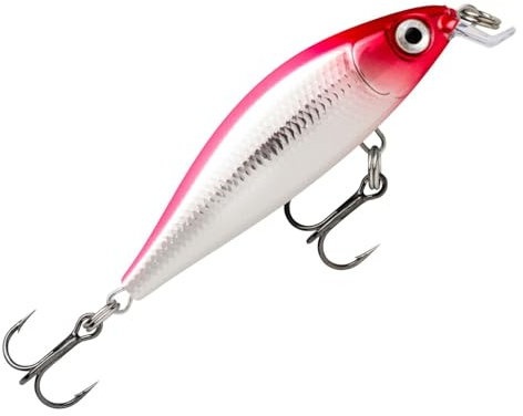 Rapala, X-Light Minnow Angelköder, Größe: 5 cm/4 g, sinkender Süßwasserköder, Schwimmtiefe: 0,6–0,9 m, Angelgerät aus Kunststoff, Farbe: Pink Clown PCL
