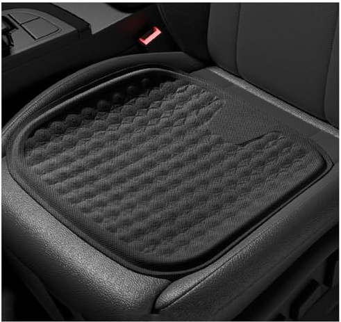 BFRDGE Sitzkissen Auto, für VW T4 T5 T6 Multivan/MK6 2000-2023 2024 Vordersitze Sitzauflage aus Memory Foam, Orthopädischer Sitzpolster für Autositz,B/Black