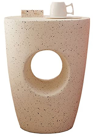 HXFRTHNM Wohnzimmertische Sofa-Beistelltisch, Wohnzimmer Wabi-Sabi-Stil B&B Kleiner runder Tisch, Ins Style Art Balkon Kleiner Couchtisch, Schlafzimmer Nachttisch Ecktisch