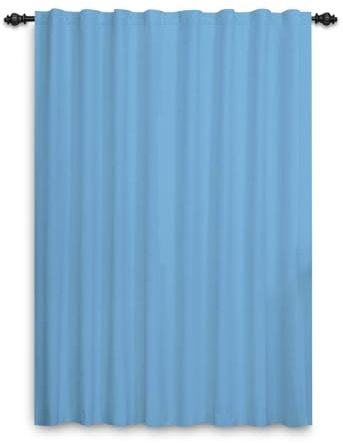 ggaimwf Tende da finestra azzurro Tende decorative moderne tinta unita Per soggiorno Bambini Asilo nido Camera da letto Sala da pranzo Tenda per porta interna per la casa 107x160cm 1 pannello