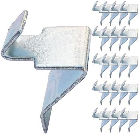 BCEHACBITI Regal-Clips – Metall-Regalklammern für verstellbare Regale, kompatibel mit Metallschränken, robuste Regal-Pilaster-Clips, Halterung, Ersatzteil, Regal-Clips für Metallregale, 20 Stück