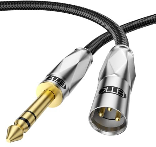 EMK 1/4 to XLR Cable,6.35mm TRS to XLR Male to Male Balanced XLR to 1/4 Cable Interconnect Microphone Cord Patch Cable for Mixers, Amplifiers, Speakers (3 metres)