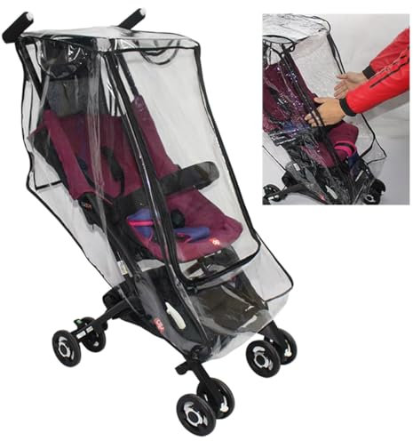 ROMIRUS Housse de pluie transparente compatible avec les poussettes GB Pocket Air QBIT+ All City Terrain Series 2024, bouclier de voyage résistant au vent, protège de la poussière et de la neige