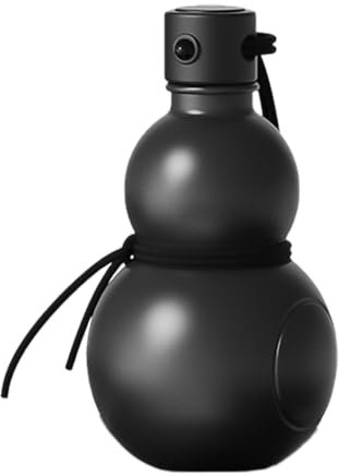 Junterone Bouteille d'eau Gourde Rétro Chinoise de 900 ML Bouteille d'eau Gourde Bouteille d'eau de Sport Gourde Noire