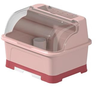 Milageto Escurridor de Platos, Bandeja para Platos, Tazas, Organizador de Platos con Tapa, Soporte para Botellas para encimera, hogar, Tazas, Tenedores, XL