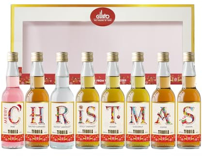 IL GUSTO Merry Christmas Tequila Tasting Set, 8x40ml, Blanco Añejo Reposado | Christmas gift for enthusiasts, Blanco Añejo Reposado variety, Premium printed box, Discover your favourite expression
