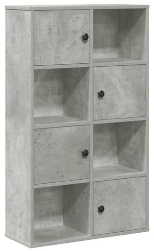vidaXL Bücherregal Betongrau 60x24x101,5 cm Holzwerkstoff, Bücherschrank, Lagerregal, Regal, Lagerschrank, Schrank, Aufbewahrungsschrank