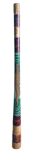 Stor 130 cm didgeridoo musikinstrument massivt trä geckodesign