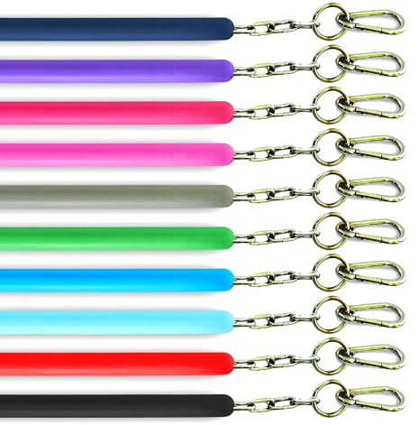 LEXNEL Gummibeschichtete Stallkette – 130 cm Stallschutzkette für Pferde mit robusten Clips, langlebige Pferdefessel, für Ställe und Anhänger (lila)