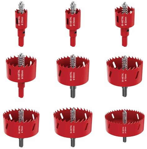 DURI Bi-Metal Hole Saw with Arbor and Pilot Bit - Smooth Fast Cutting for Wood, Plywood, Plastic, Drywall, Thin Metal Sheets, and More | Ideal for Ceiling Light Installation and DIY Projects (Set)