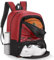 MoKo Basketball Tasche Rucksack, Fußballrucksack für Männer & Frauen mit getrennten Ball- und Schuhfächern, wasserdicht, Zaunhaken, Sporttasche für Kleidung, Schuhe, Tablets, Laptops, Rot