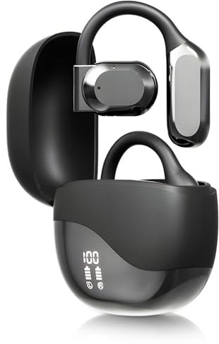 Ai Translating Ear Buds, 2025 Neuestes Kabellose Übersetzungs-Kopfhörer mit Echtzeit ÜBersetzung, Ai Headphones Language Translation Kabellose Open-Ear-Kopfhörer für Reisen Lernen (Schwarz)