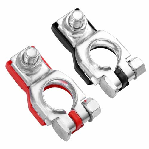 1 Pair Positive and Negative Battery Terminals - Battery Terminal Connectors, Top Post Battery Terminals Clamp Set for Nissan Cars