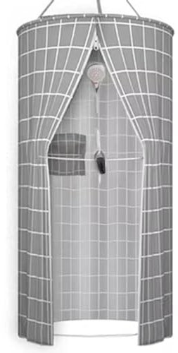 Rideau de douche imperméable pour salle de bain avec double fermeture éclair lavable en tissu polyester pour camping, plage, toilettes et baignoire, taille 80 x 200 cm, couleur : A