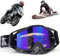 Motocross Brille, Winddichte Staubdichte Motocross-Brille, SkiBrille, Dirt Bike Crossbrille, Anti Fog UV Skibrille, Off Road Racing Fahrbrille, für Radfahren, Langlaufrennen, ATV, UTV, Grau / Blau