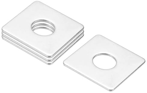 PATIKIL 4 Stück Vierkantscheibe, Quadratische Unterlegscheibe M14 x 40 x 2mm, Edelstahl Vierkantplatte, Rechteckige Unterlegscheibe flach, mit Rundem Loch für Bolzen Gewindestangen