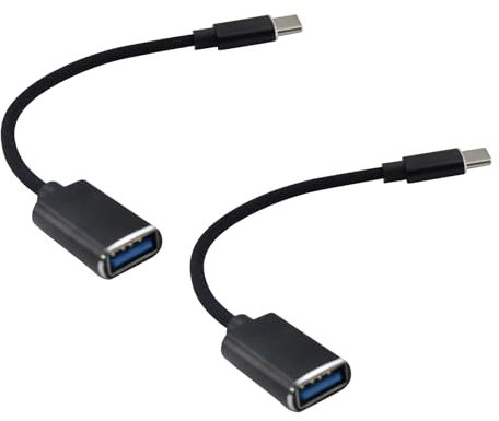 XWYDZ 2 Pcs USB C to USB Adapter, USB-C to USB 3.1 Adapter OTG Adapters - Fast Data Transfer, Nylon Braid, Universal Compatibility for Smartphones/Tablets/Laptops, Compatible with iPhone 15