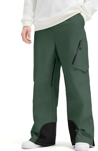 HOUZONIY Herren Schneehose Winter Wasserdicht Snowboardhose Latzhose Herren Winterhose Warm Outdoorhose Ski Hosen für Männer
