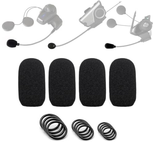Voarmaks Lot de 4 bonnettes pour microphones compatibles avec le système micro SENA SRL pour casque Shoei Neotec 2, pour Sena SMH10 20s 30s 50s 60s 30k 3S SMH5 Protection microphone en éponge