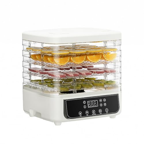 Dörrgerät, Multifunktionaler Obsttrockner mit 5 Fächern, 72-Stunden-Timer Obsttrockner mit LED-Anzeige, Lebensmitteltrockner für Fleisch, Fisch, Gemüse