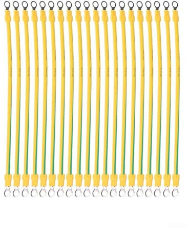 BVR Lot de 20 câbles de terre solaires PV 10 AWG 12 AWG 14 AWG avec câble de terminaux pour applications de mise à la terre de panneau solaire (12 AWG-20 cm)