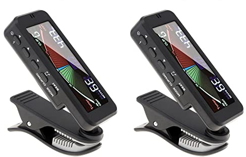 ISTOVO 2X 3 Im 1 Gitarren Tuner Großer LC Bild Schirm Metronom Generator mit Klammer für Chromatische Gitarren Ukulele Violine