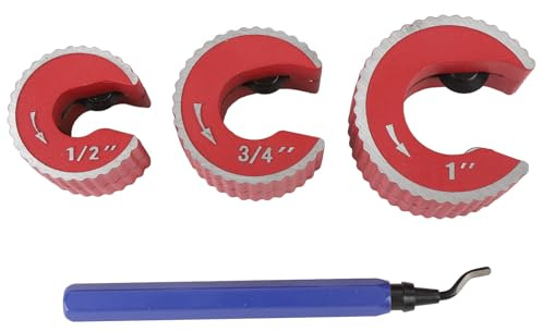 Qqmora Kupferrohrschneider-Set, Robustes, Automatisches Kupferrohrschneider-Set mit 1/2 Zoll, 3/4 Zoll und 1 Schneidern für Bremsleitungen, Kühlleitungen und Kfz-Mechaniker
