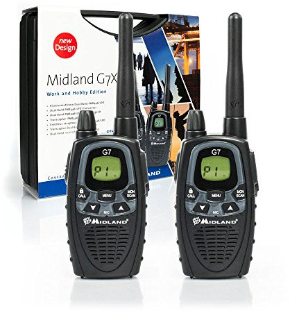 Midland G7 XTR PMR 446/LPD Funkgerät (2-er Kofferset, 2X MA24L, 2X Akkupack, Doppelsteckerlader)