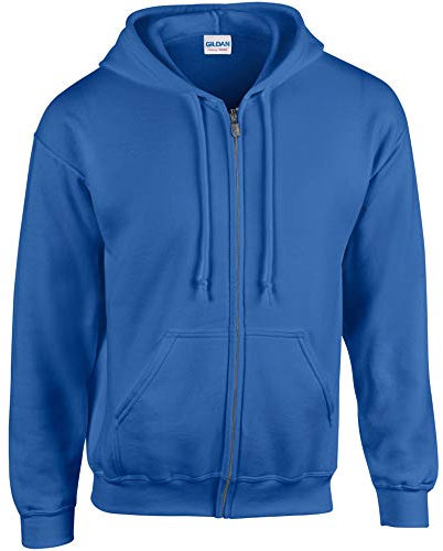 Gildan Heavy Blend Unisex Adult Full Zip Hooded Sweatshirt Top (S) (Royal)