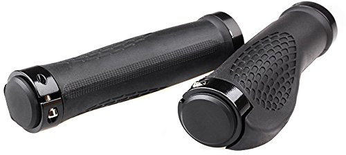 Nsstar Lenkergriffe aus eloxiertem Aluminium, stoßfest, ergonomisches Design, TPR-Gummi, für Lenker von 1,9 cm bis 2,5 cm, Schwarz