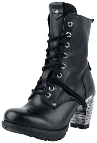 New Rock Trail Negro Tacon Acero Donna Stivali nero EU41 pelle