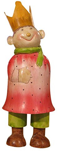 Gall&Zick Dekoration Prinz Krone Prinzessin Blech Bunt Bemalt Garten Deko Metall Skulptur Figur Design Statue Kunst Höhe ca 40cm