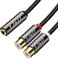 J&D 3,5 mm to 2RCA Câble, Plaqué Or Coquille de Cuivre Heavy Duty 3,5mm Femelle à 2 RCA Femelle Adaptateur Audio stéréo Y Splitter RCA Câble, 0.2 Meter