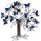 Thai Gifts Handmade Metal Butterfly Tree Wall Art, H45cm x W46cm - Hand-Painted Blue Butterfly Sculpture - Unique Home & Garden Decorations - Ideal for Fences, Patios & Feature Walls