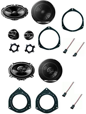 Kit 6 Casse Pioneer TS-G170C TS-G1320F Custom Fit Per FIAT Punto Evo Punto 199 dal 2005 Grande Punto con Supporti Altoparlanti Predisposizione Completa anteriore e posteriore Alta qualità