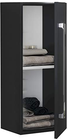 VCM Holz Badmöbel Wandregal Midischrank Badregal Badschrank Badezimmer Badinos D Schwarz