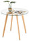 DORAFAIR Table à manger ronde en verre 80 cm avec pieds en bois de hêtre transparent 80 x 75 cm
