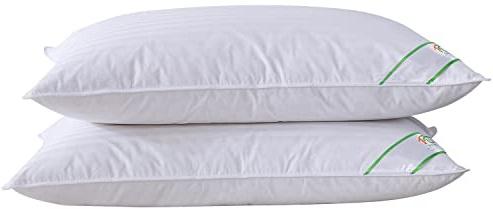 SUFUEE Luxury Goose Feather and Down Pillow Pair with 100% Cotton Cover