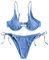ZAFUL Damen Zweiteiliger Bügel Bikini-Set, Leopardenmuster Criss Cross Push Up High-Cut Gepolsterte Bikini Badeanzug (A-Blau,M)