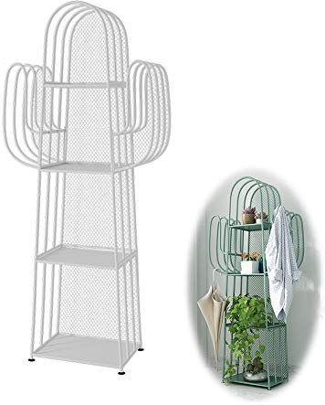 XXSC-ZC Multifunktionale Blumen-Rack-Eisen-Anlage Ständer Garten Anzeigen-Regal Wohnzimmer-Dekoration-Speicher-Organisator Bücherregal,Weiß