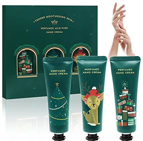 Handcreme Set, Mini Handcreme Set, Handcreme Feuchtigkeitsspendende Handpflegecreme Geschenkset,Weihnachtsgeschenke,3 * 30ML