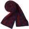 WANYING Herren Strickschal 6% Wolle Gestrickter Schal Winter Herbst Herrenschal Wolleschal Casual Business Gentleman - Klein Kariert Dunkelblau & Bordeaux