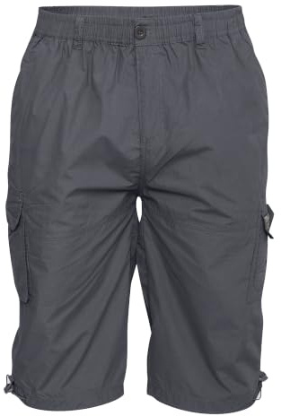 D555 Plus Size Lightweight Cargo Capri Trousers 4 Colours 3XL-8XL, dark grey, 6XL Plus